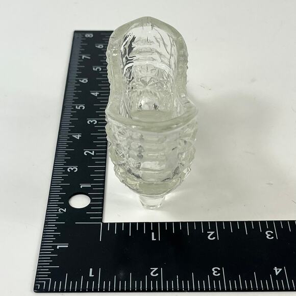 Fenton Daisy and Button High Heel Glass Shoe Slipper MCM Fashion Gift Vintage - Picture 6 of 6